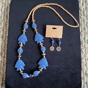 Nwt Lava Rock Necklace and earrings!